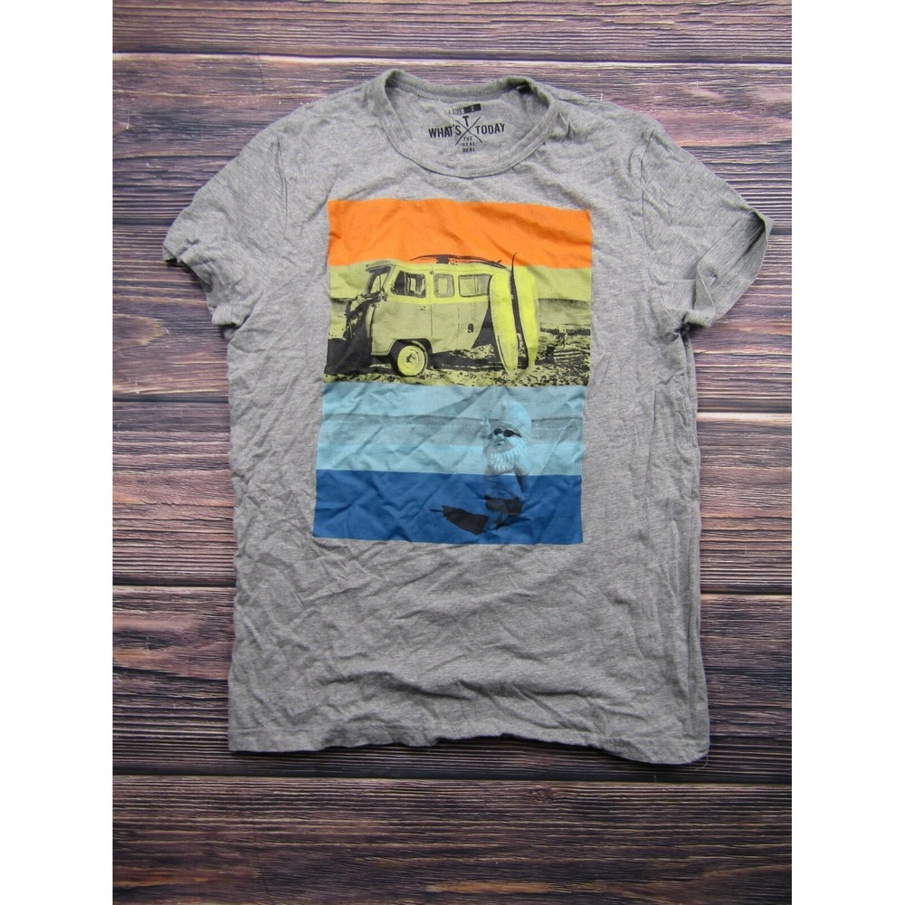 Whats Today Mens Size Small Gray Short Sleeve Tee T Shirt Beach Summer